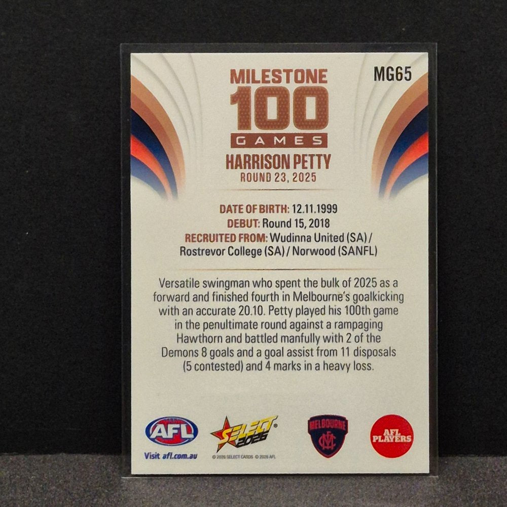 2026 AFL Footy Stars - Milestone Games - MG65 - Harrison Petty