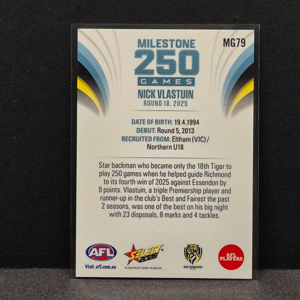 2026 AFL Footy Stars - Milestone Games - MG79 - Nick Vlastuin