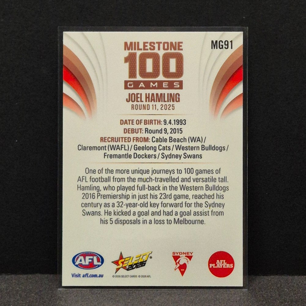 2026 AFL Footy Stars - Milestone Games - MG91 - Joel Hamling