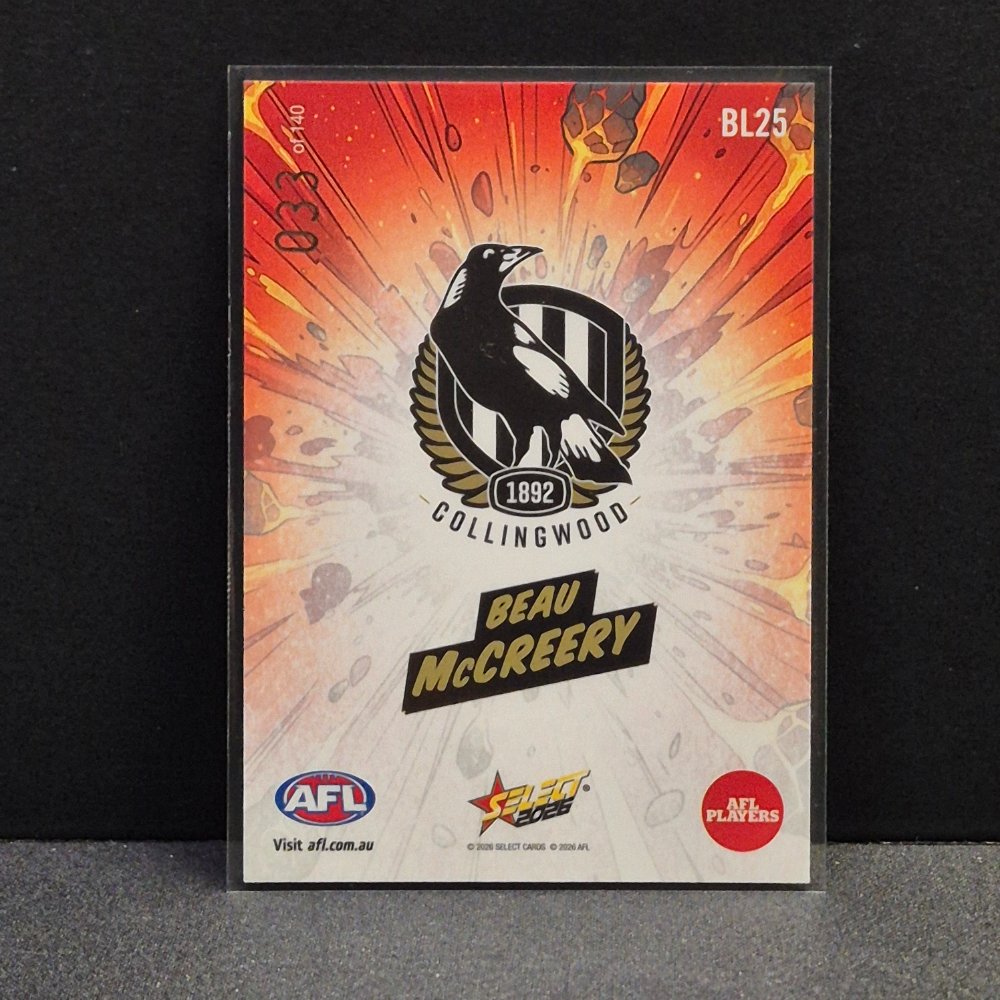 2026 AFL Footy Stars Hobby - Booom Lava - BL25 - Beau McCreery