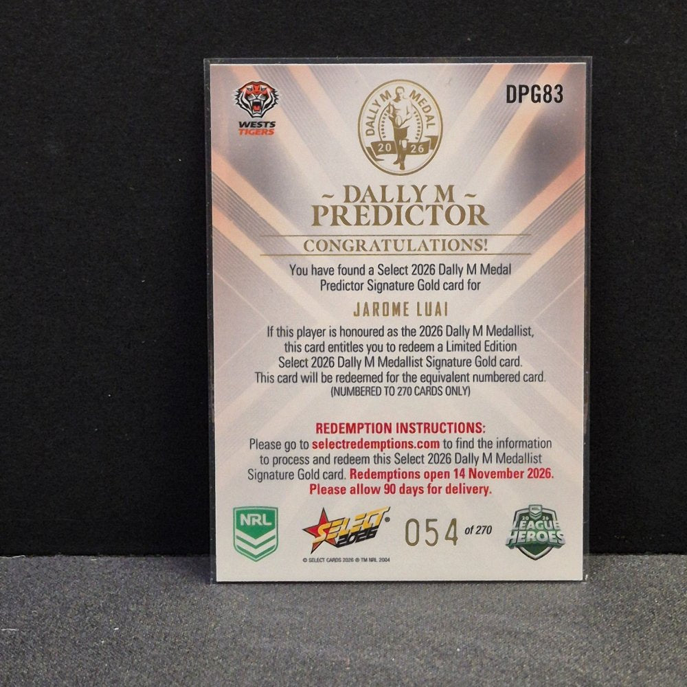 2026 NRL League Heroes - Dally M Predictor - Gold - DPG83 - Jarome Luai