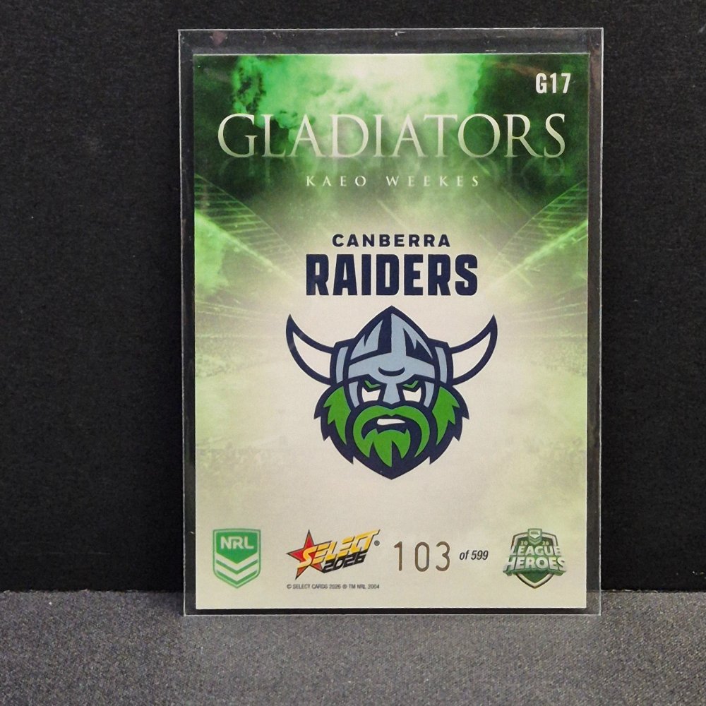 2026 NRL League Heroes - Gladiators - G17 - Kaeo Weekes