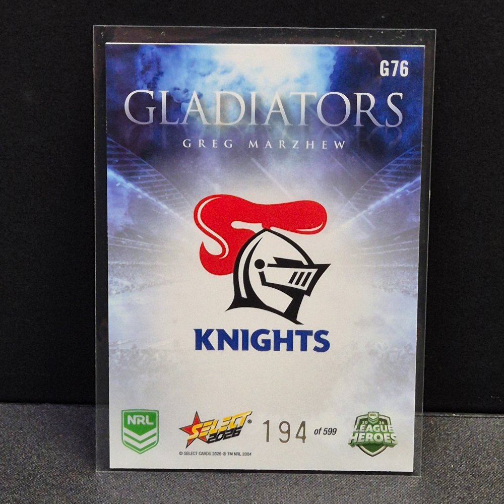 2026 NRL League Heroes - Gladiators - G76 - Greg Marzhew