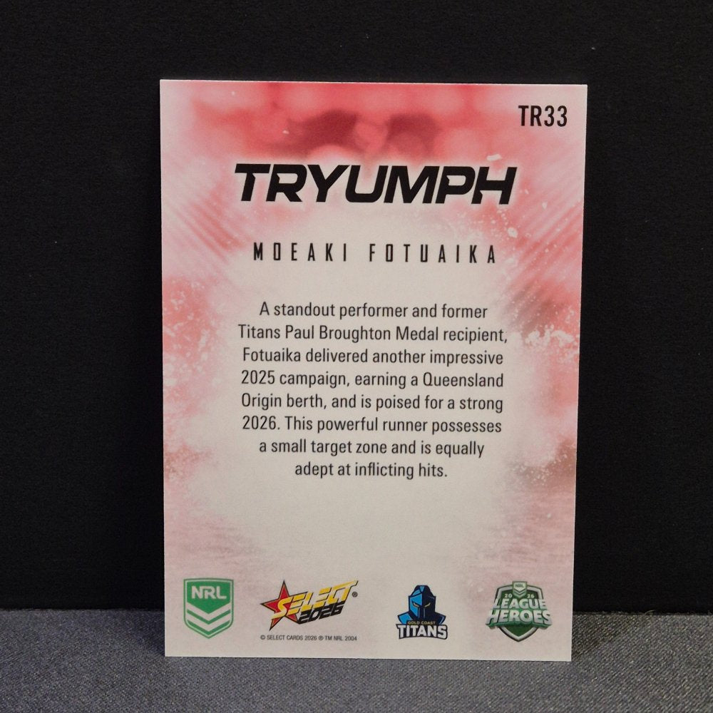 2026 NRL League Heroes - Tryumph - Red - TR33 - Moeaki Fotuaika