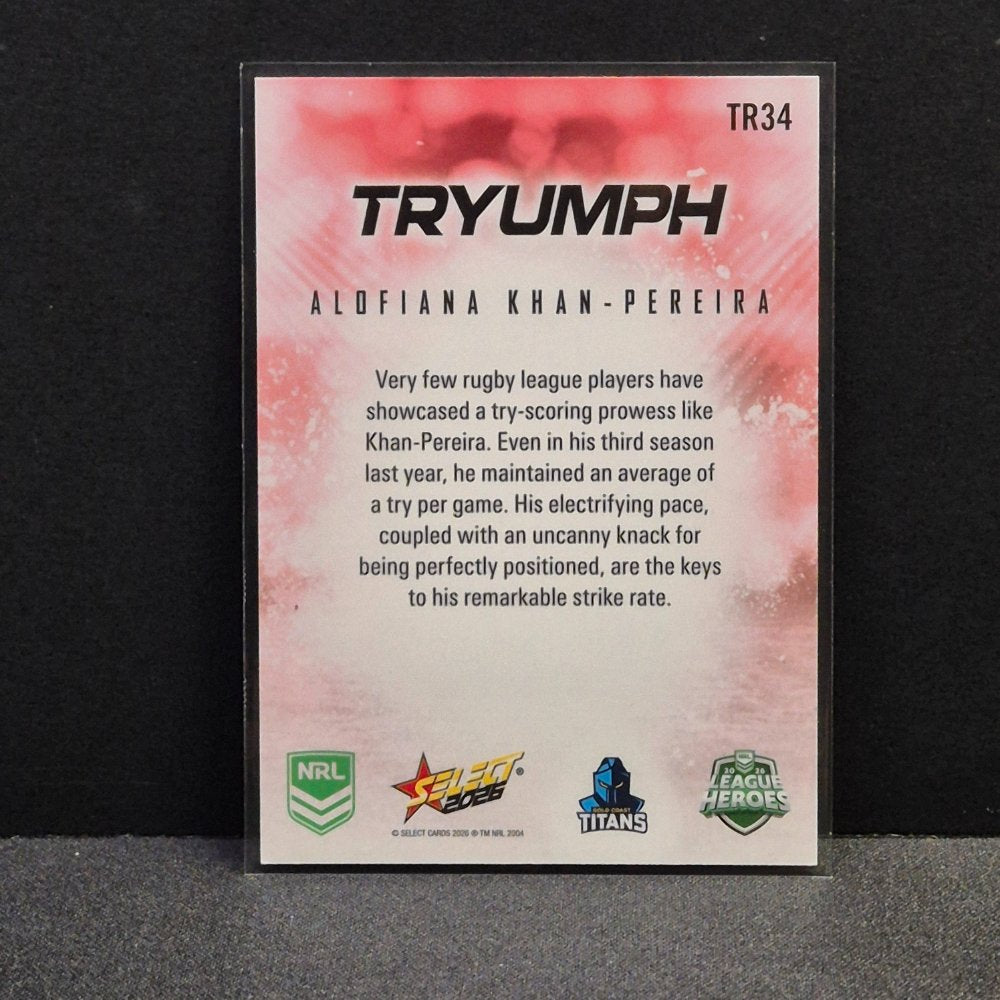 2026 NRL League Heroes - Tryumph - Red - TR34 - Alofiana Khan-Pereira