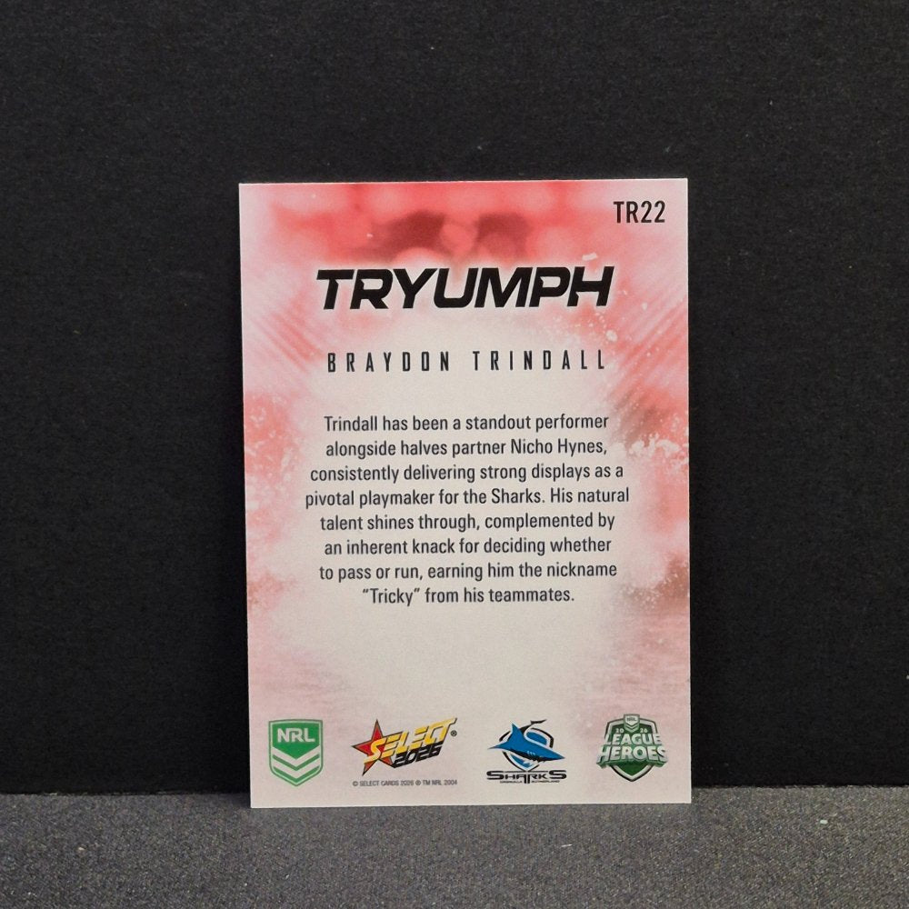 2026 NRL League Heroes - Tryumph - Red - TR22 - Braydon Trindall