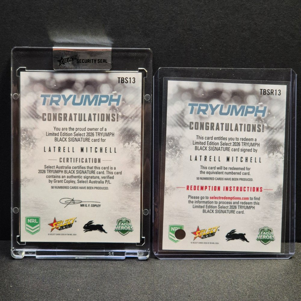 2026 NRL League Heroes Hobby - Black TRYUMPH - Signature - TBS13 - Latrell Mitchell