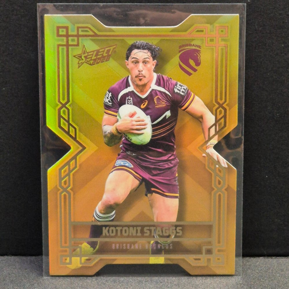 2026 NRL League Heroes Hobby - Colours Diecut - Gold- CDG11 - Kotoni Staggs