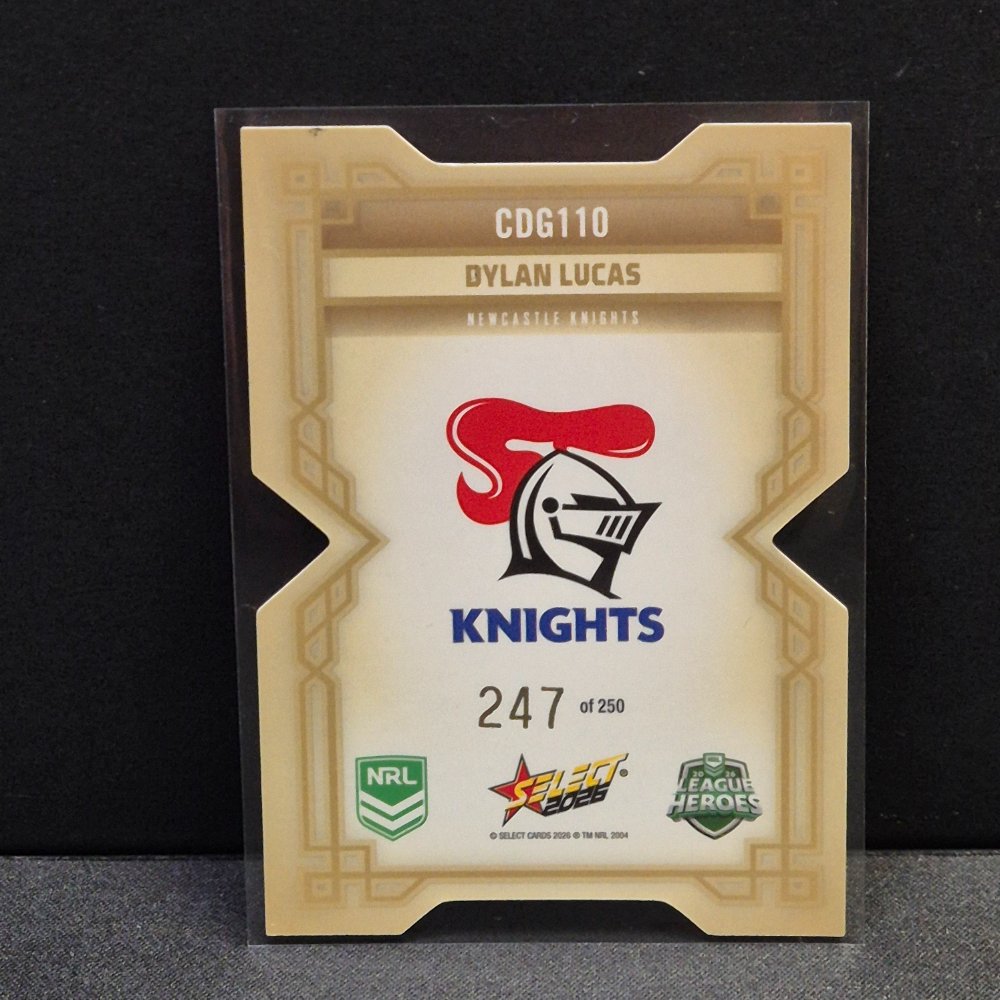 2026 NRL League Heroes Hobby - Colours Diecut - Gold- CDG110 - Dylan Lucas