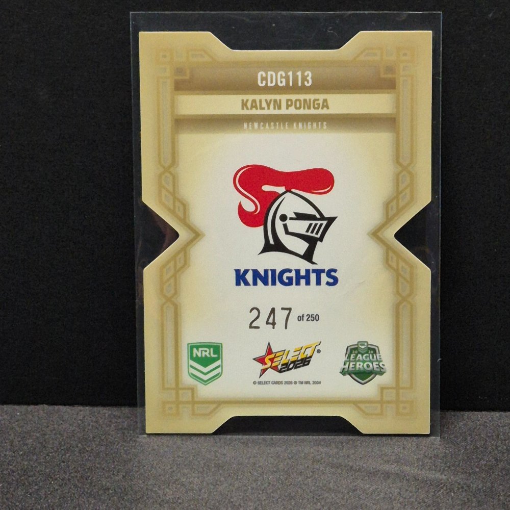 2026 NRL League Heroes Hobby - Colours Diecut - Gold- CDG113 - Kalyn Ponga