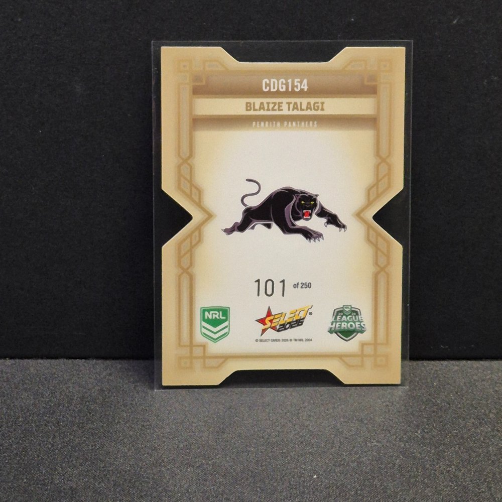 2026 NRL League Heroes Hobby - Colours Diecut - Gold- CDG154 - Blaize Talagi