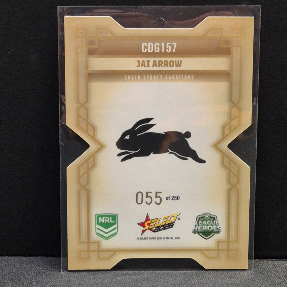 2026 NRL League Heroes Hobby - Colours Diecut - Gold- CDG157 - Jai Arrow