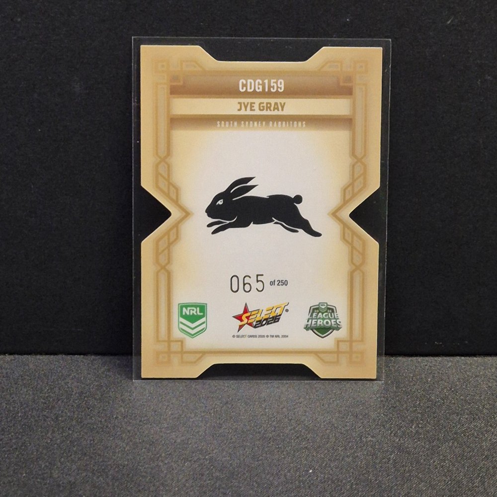 2026 NRL League Heroes Hobby - Colours Diecut - Gold- CDG159 - Jye Gray