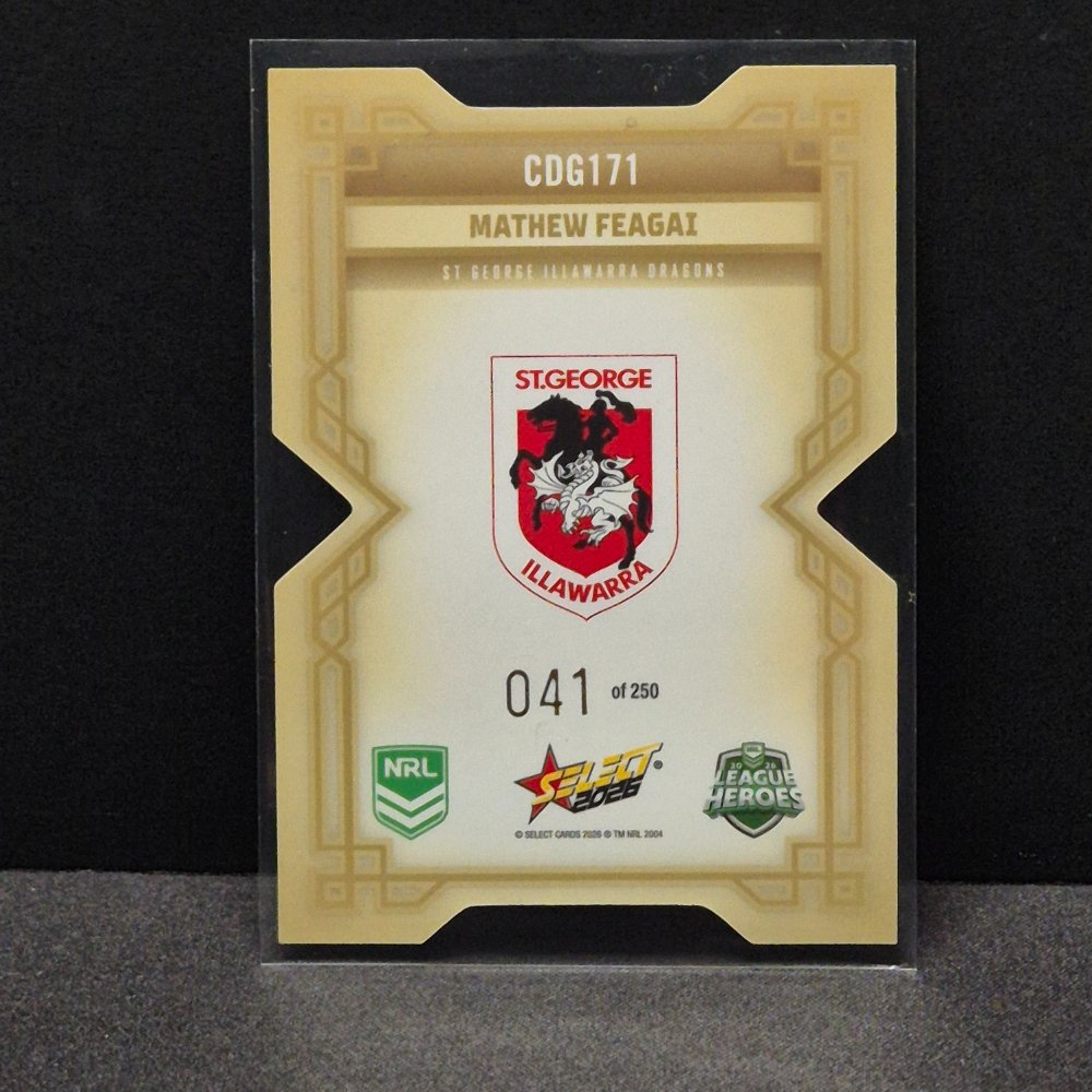 2026 NRL League Heroes Hobby - Colours Diecut - Gold- CDG171 - Mathew Feagai