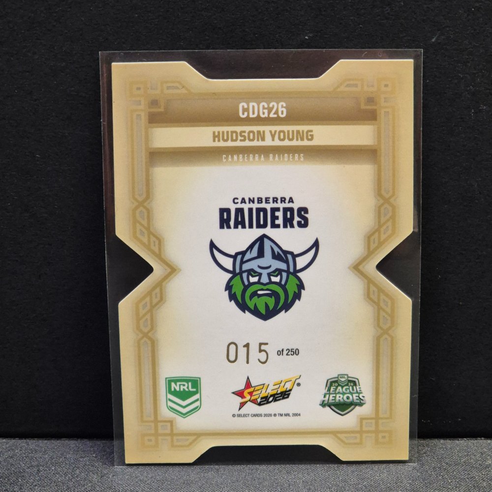 2026 NRL League Heroes Hobby - Colours Diecut - Gold- CDG26 - Hudson Young