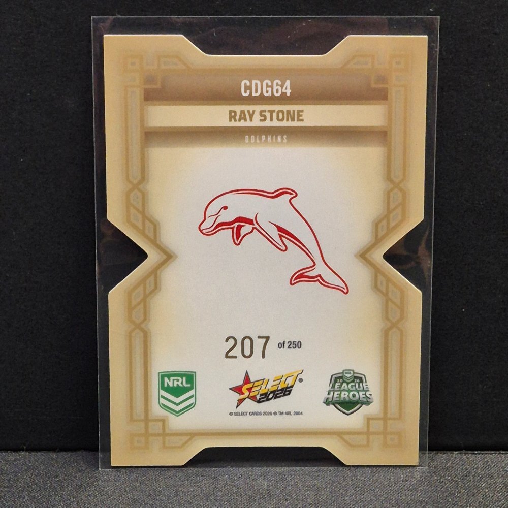 2026 NRL League Heroes Hobby - Colours Diecut - Gold- CDG64 - Ray Stone