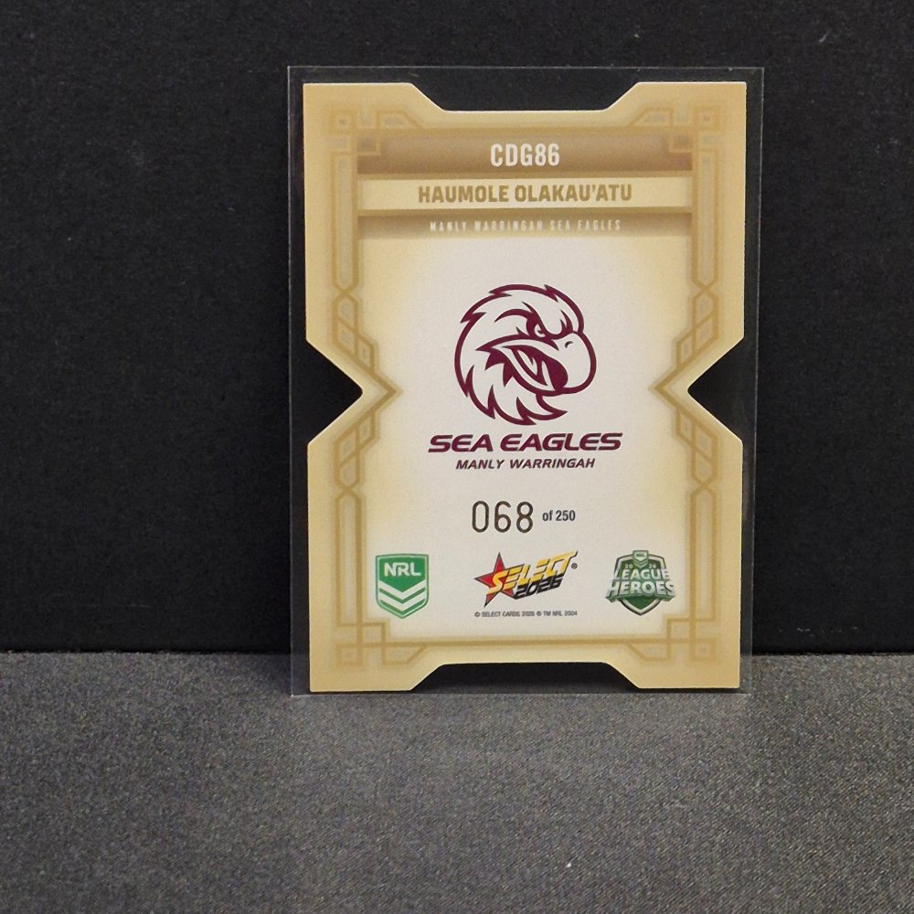 2026 NRL League Heroes Hobby - Colours Diecut - Gold- CDG86 - Haumole Olakau'atu