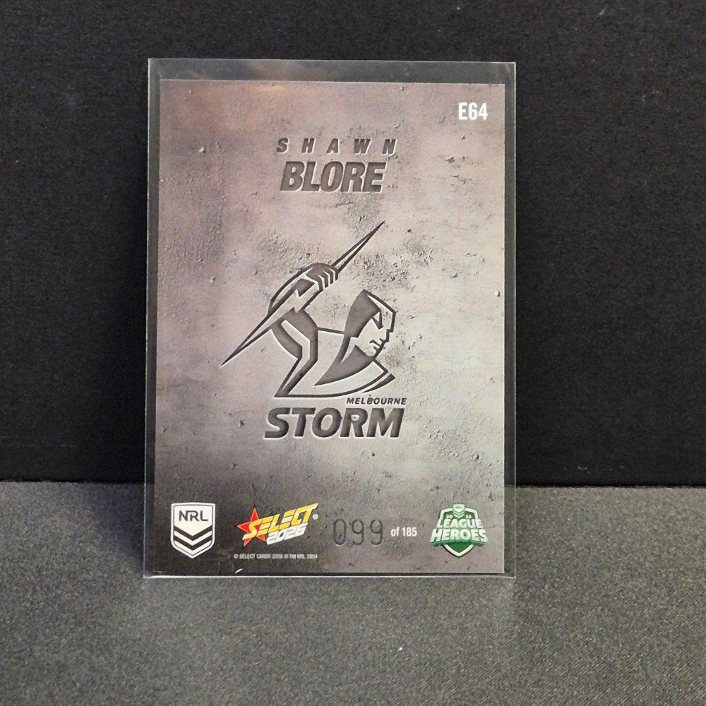 2026 NRL League Heroes Hobby - Etched- E64 - Shawn Blore