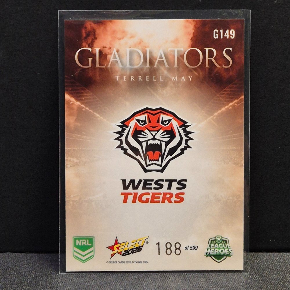 2026 NRL League Heroes Hobby - Gladiators - Gold- GG149 - Terrell May