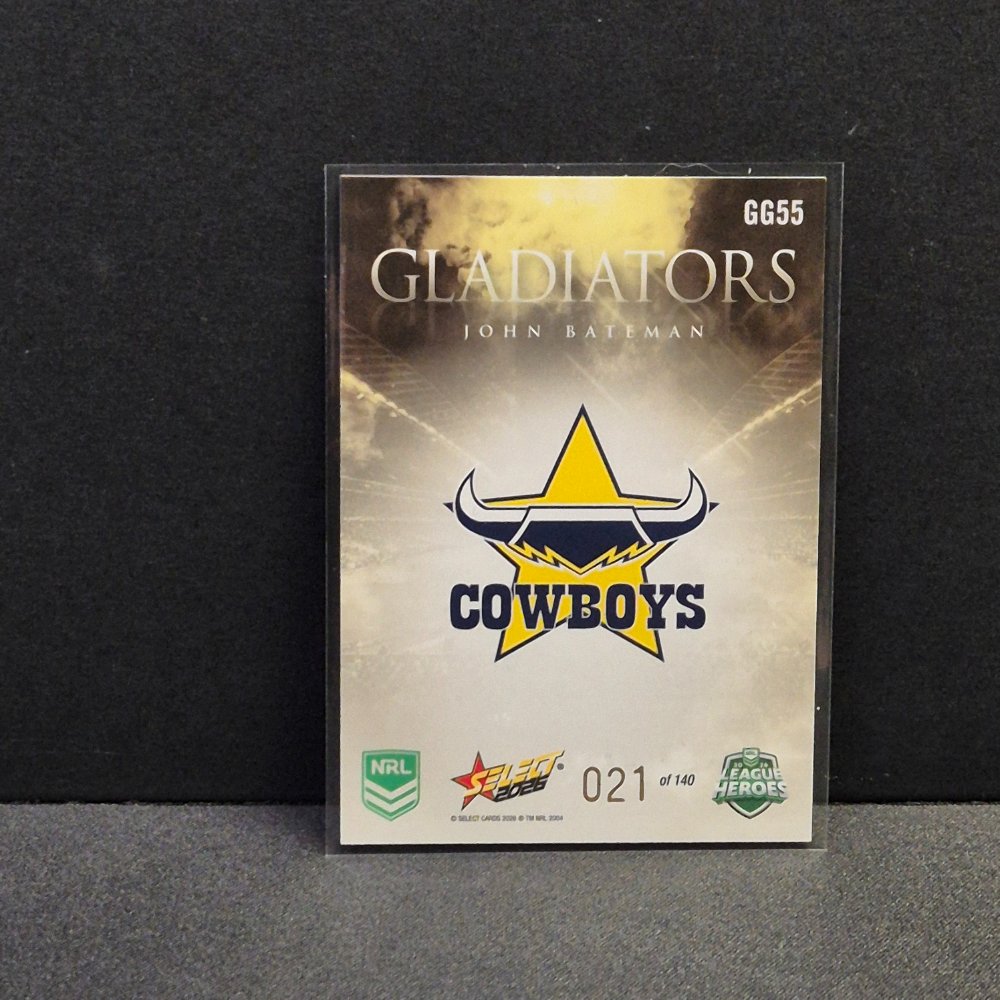 2026 NRL League Heroes Hobby - Gladiators - Gold- GG55 - John Bateman