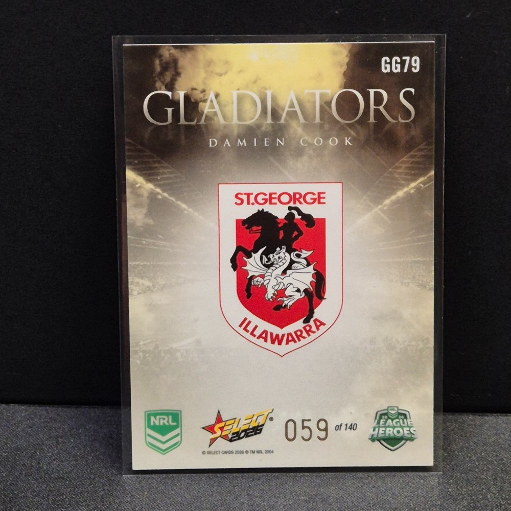 2026 NRL League Heroes Hobby - Gladiators - Gold- GG79 - Damien Cook