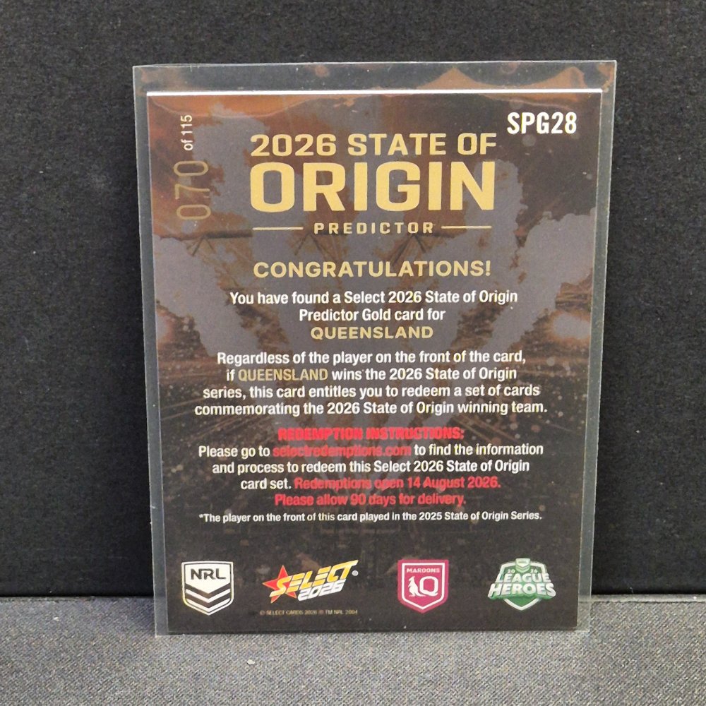 2026 NRL League Heroes - State of Origin Predictor Gold - SPG28 - Queensland - Beau Fermor