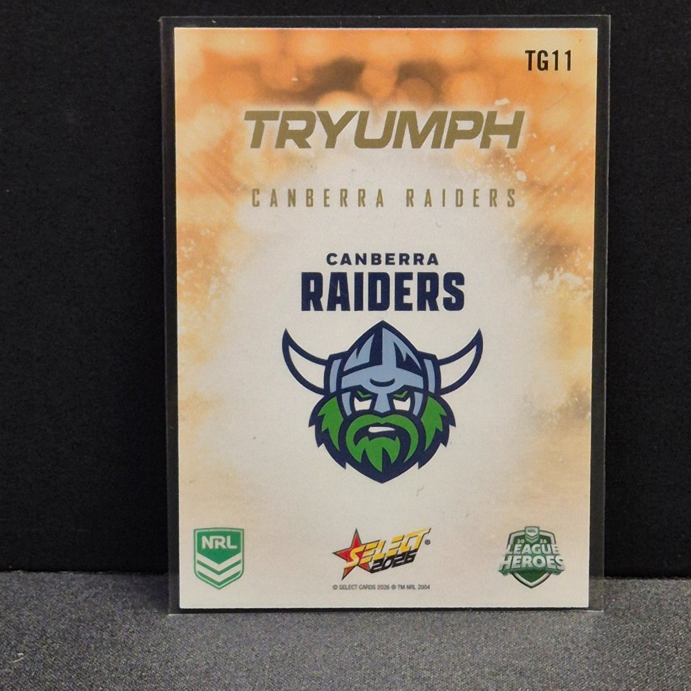 2026 NRL League Heroes Tryumph Gold TG11 Canberra Raiders #33/80