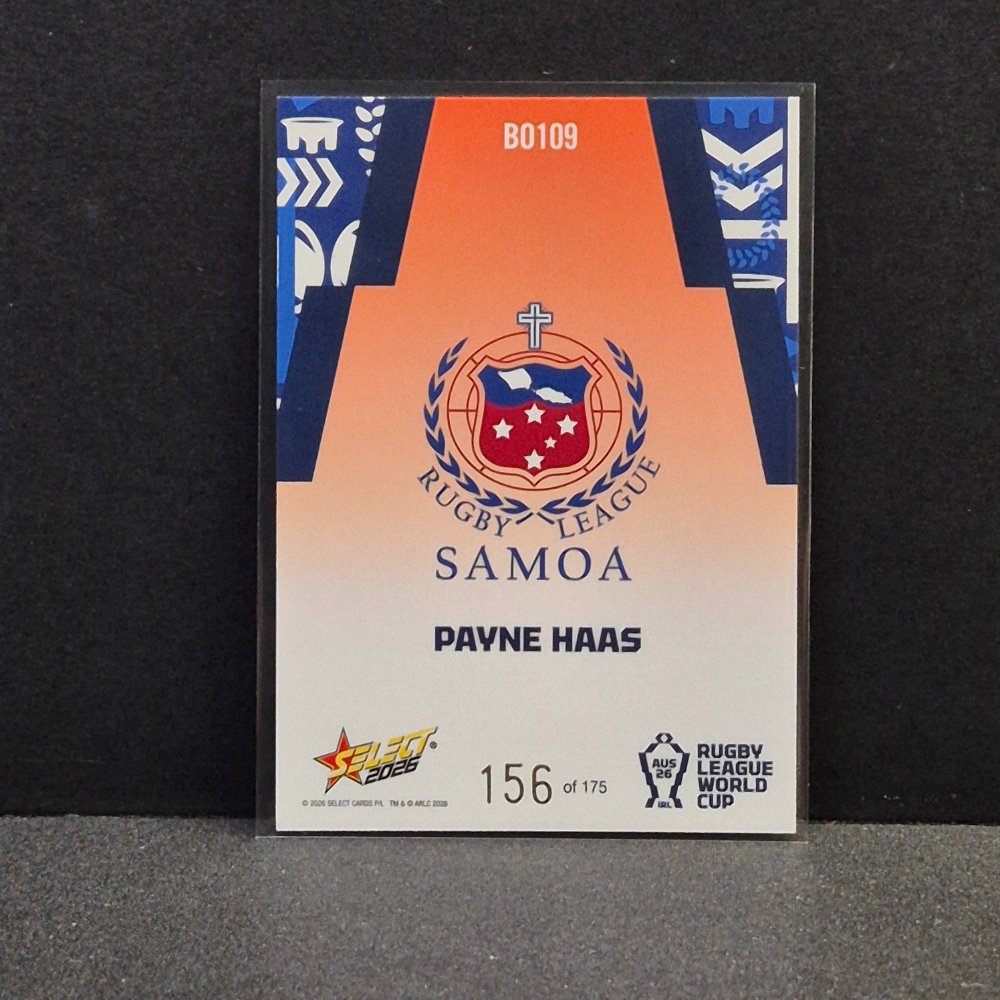 2026 NRL Rugby League World Cup Hobby - Parallel Orange - BO109 - Payne Haas