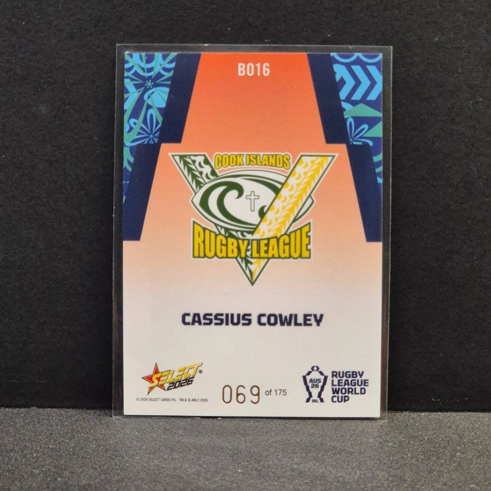 2026 NRL Rugby League World Cup Hobby - Parallel Orange - BO16 - Cassius Cowley