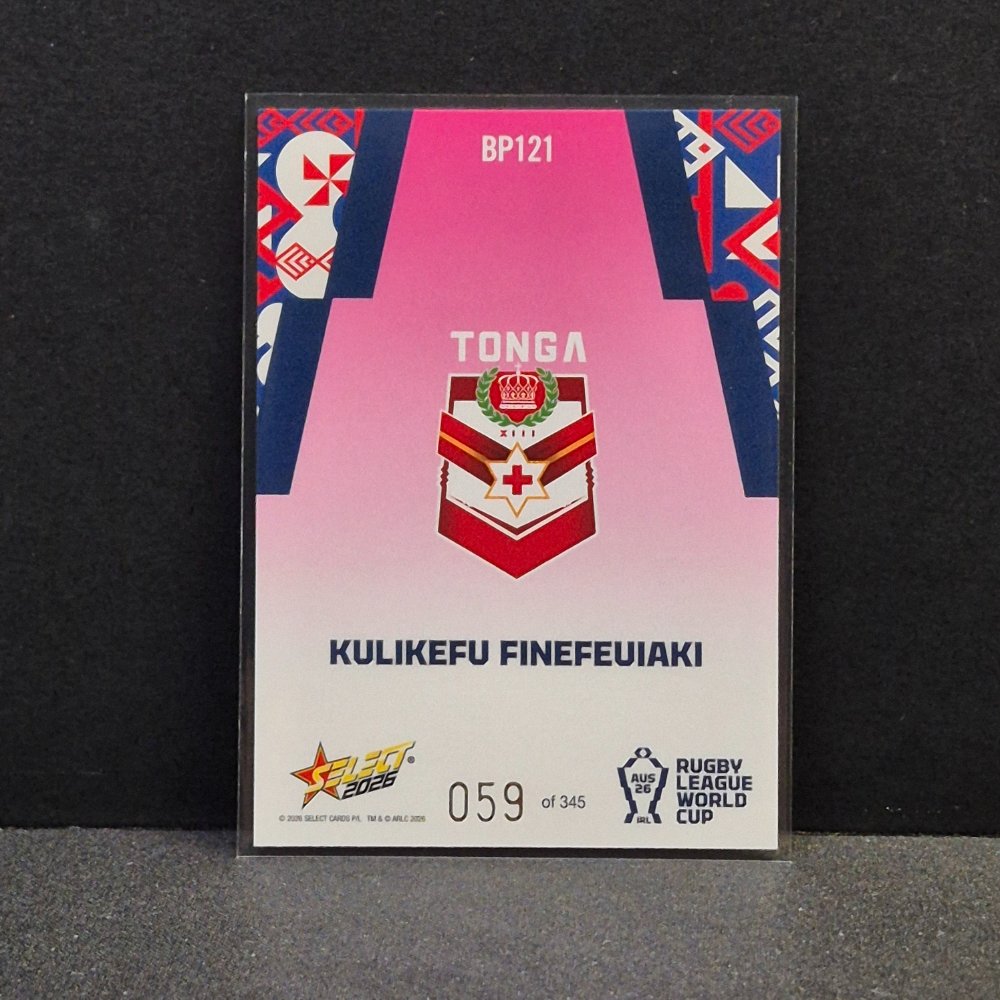 2026 NRL Rugby League World Cup Hobby - Parallel Pink - BP121 - Kulikefu Finefeuiaki