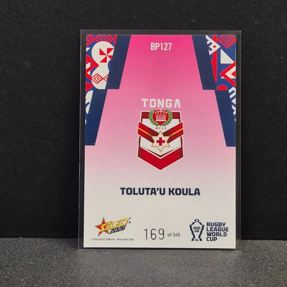 2026 NRL Rugby League World Cup Hobby - Parallel Pink - BP127 - Toluta'u Koula