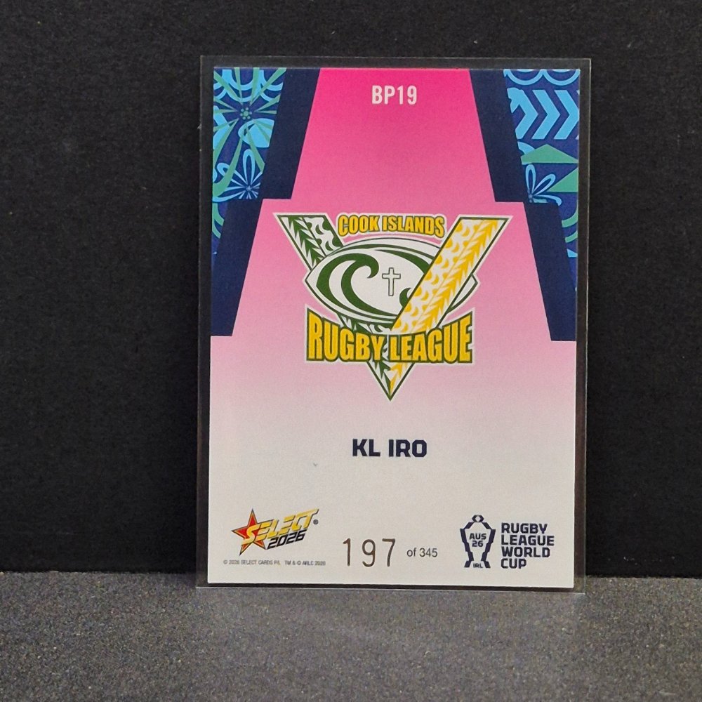 2026 NRL Rugby League World Cup Hobby - Parallel Pink - BP19 - KL Iro