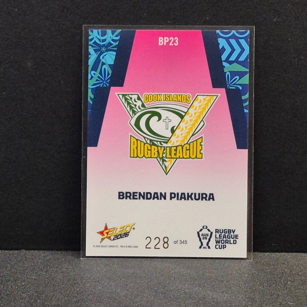 2026 NRL Rugby League World Cup Hobby - Parallel Pink - BP23 - Brendan Piakura