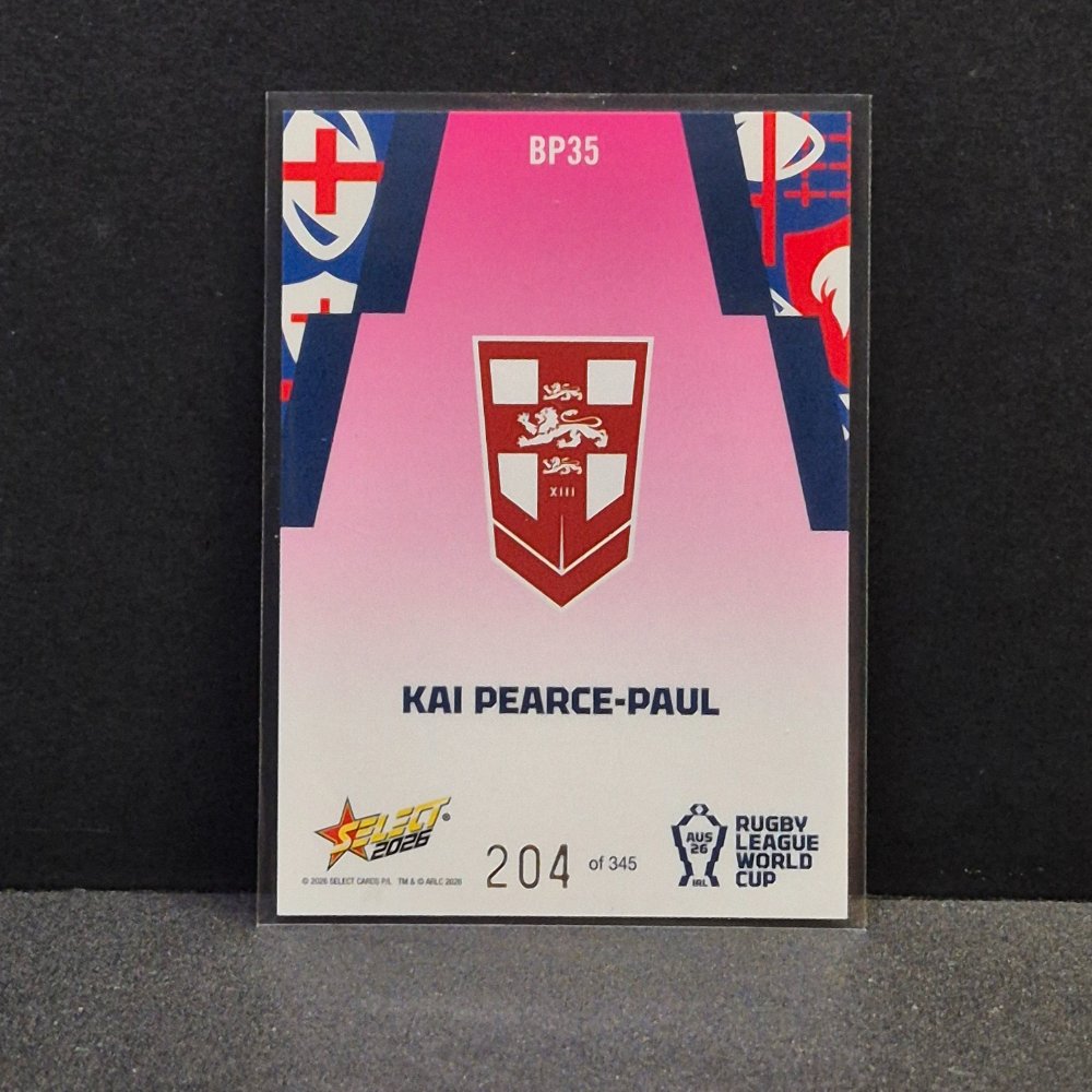 2026 NRL Rugby League World Cup Hobby - Parallel Pink - BP35 - Kai Pearce-Paul