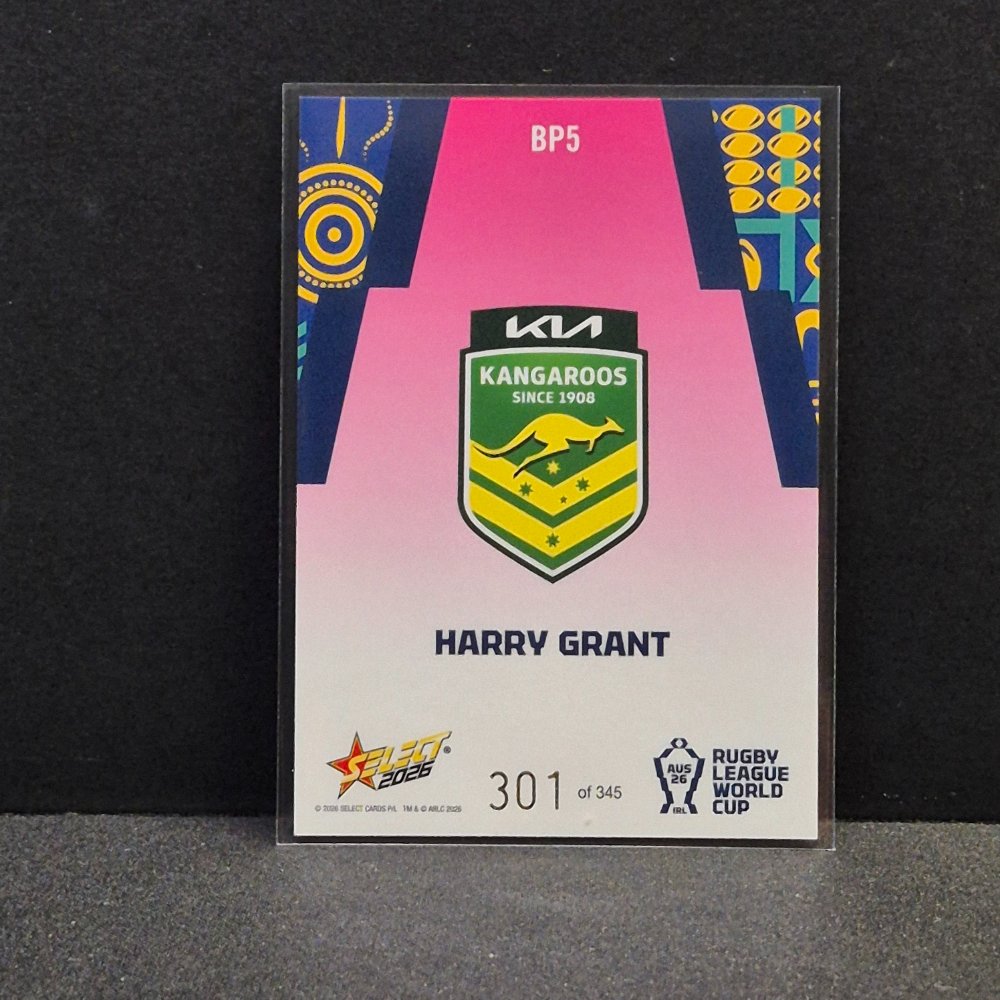 2026 NRL Rugby League World Cup Hobby - Parallel Pink - BP5 - Harry Grant