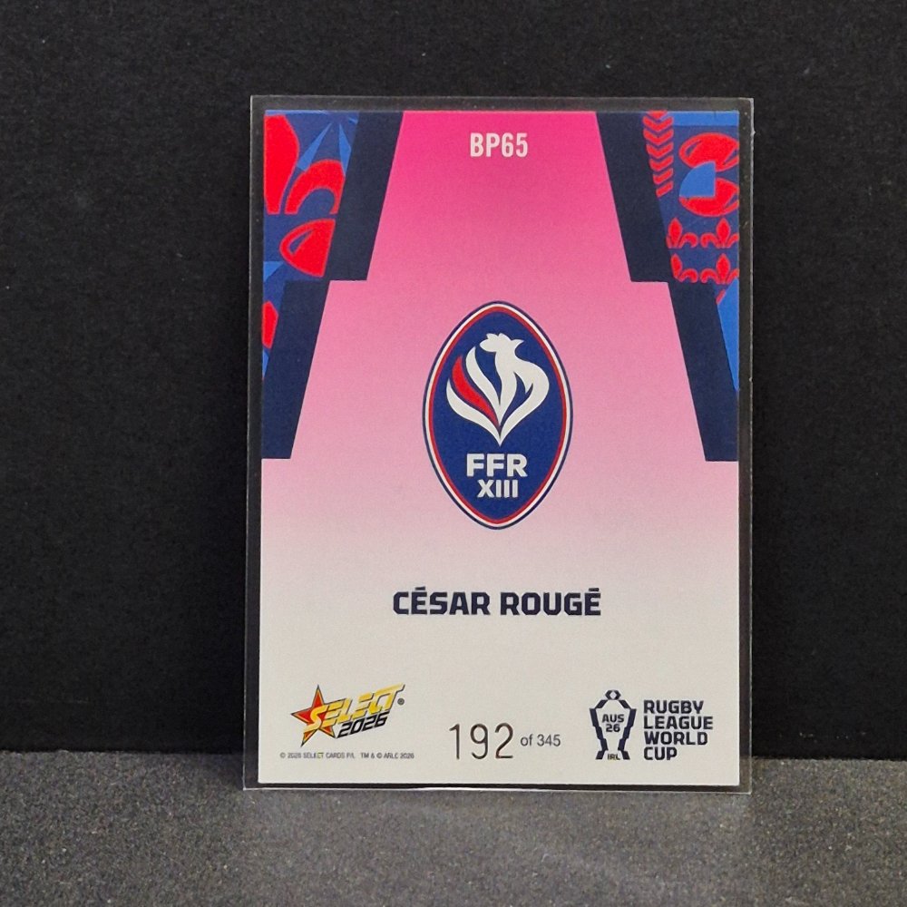 2026 NRL Rugby League World Cup Hobby - Parallel Pink - BP65 - César Rougé