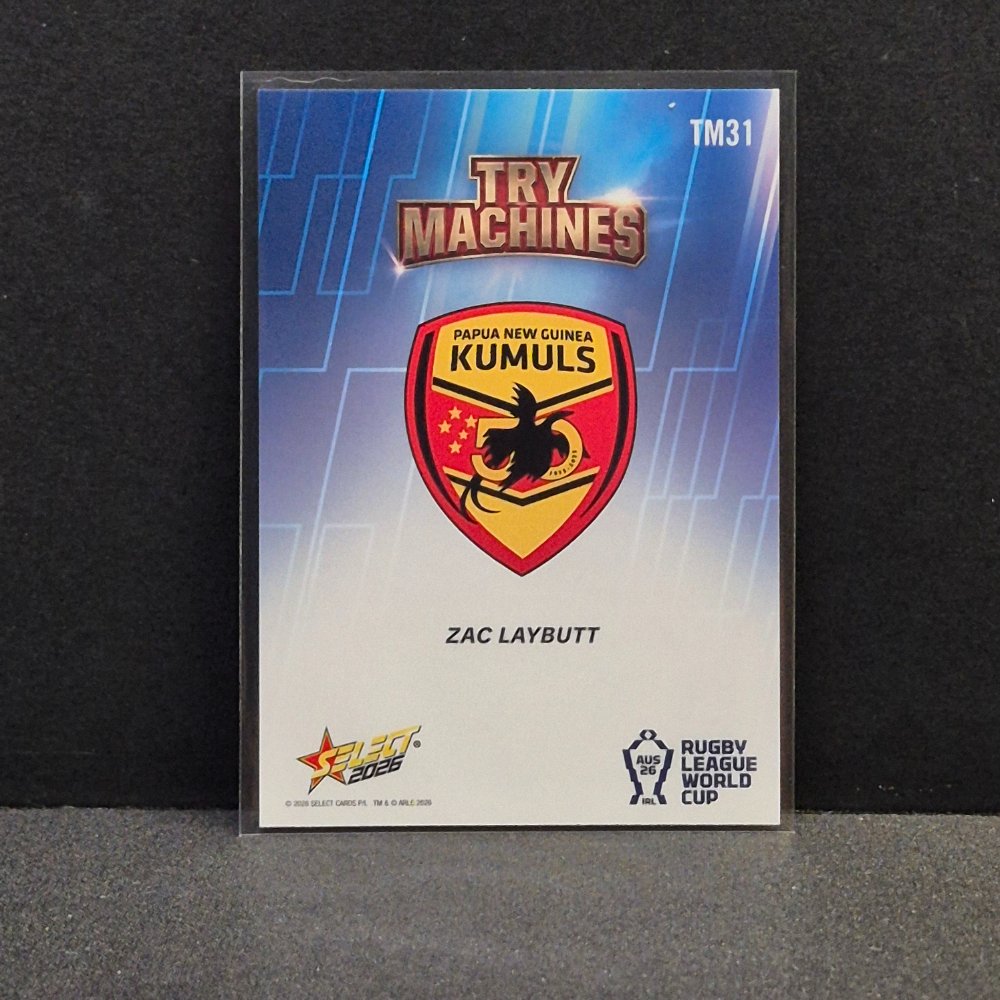 2026 NRL Rugby League World Cup Hobby - Try Machine - TM31 - Zac Laybutt