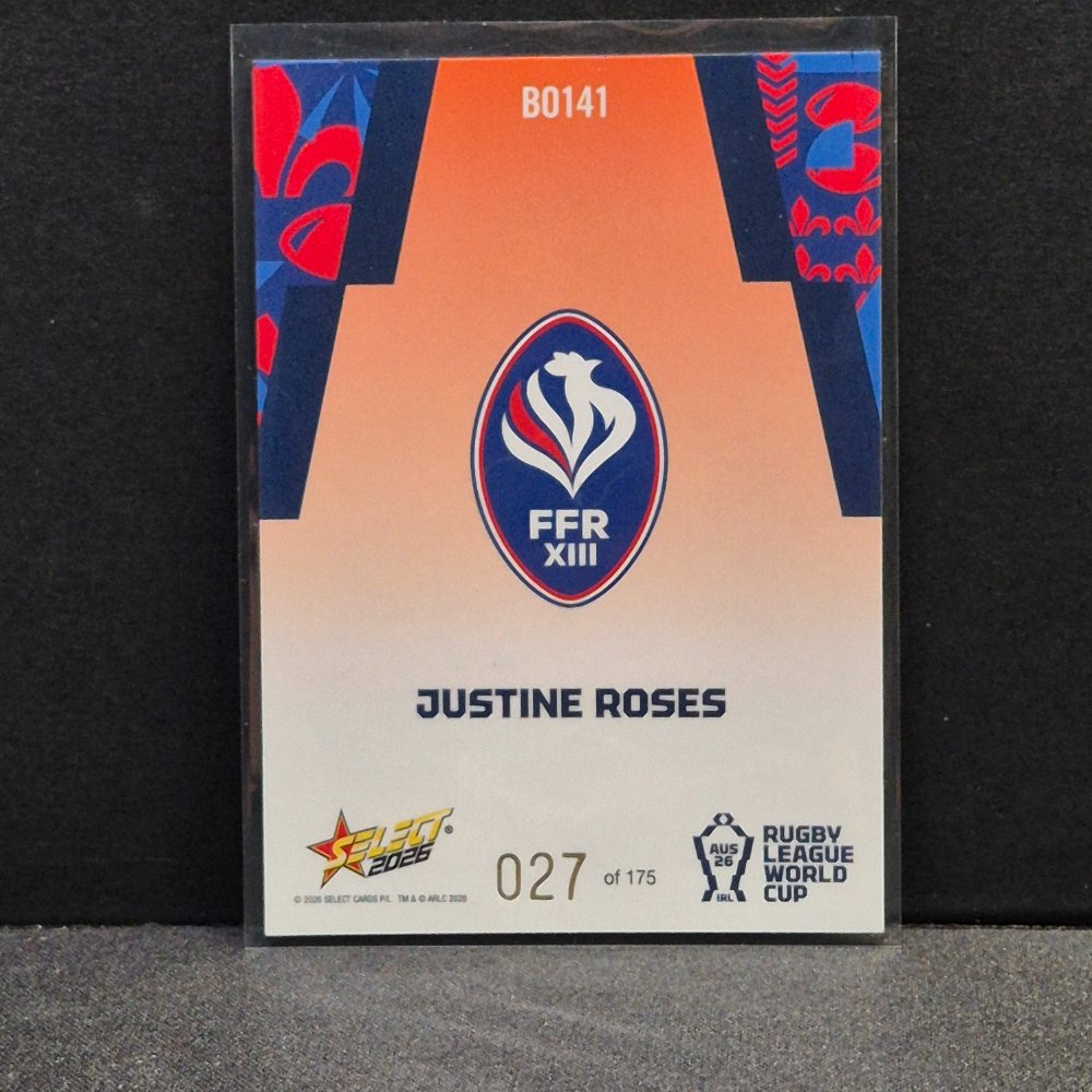 2026 NRL Rugby League World Cup Hobby - Parallel Orange - BO141 - Justine Roses