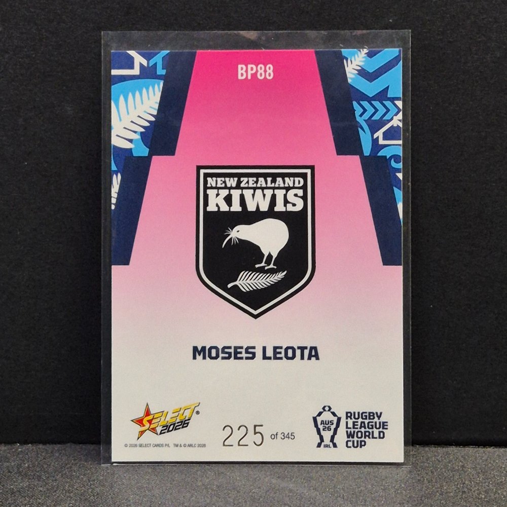 2026 NRL Rugby League World Cup Hobby - Parallel Pink - BP88 - Moses Leota
