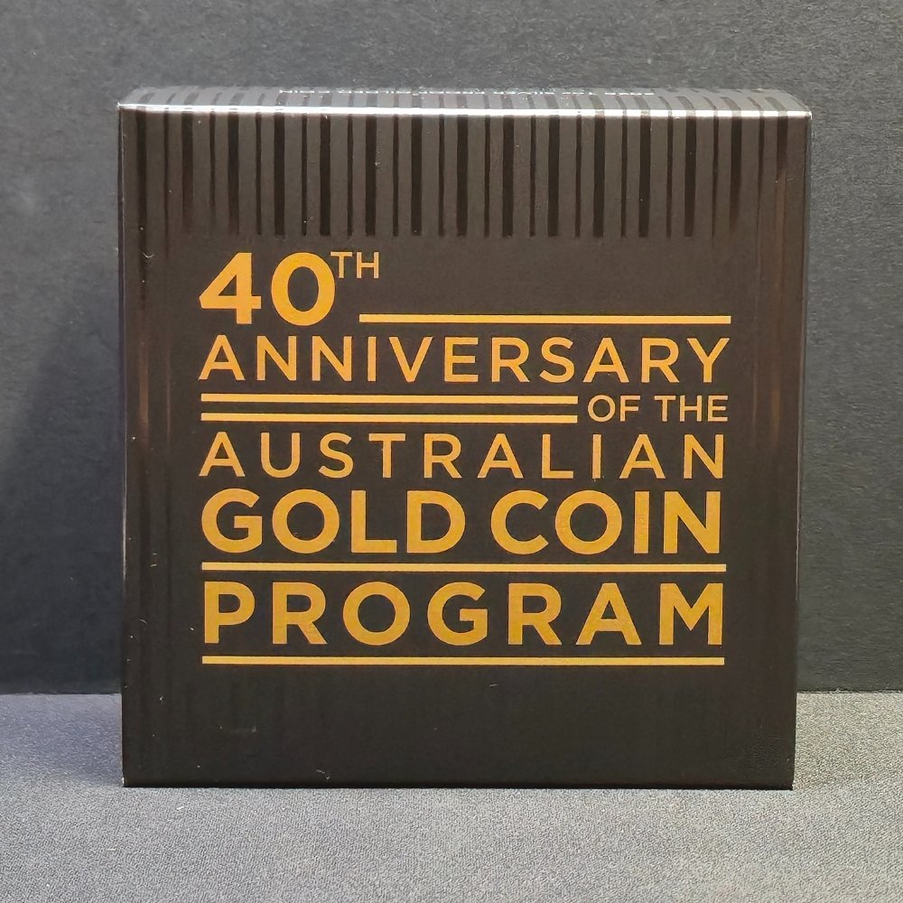 Box celebrating the 40th anniversary of the Australian Gold Coin Program.