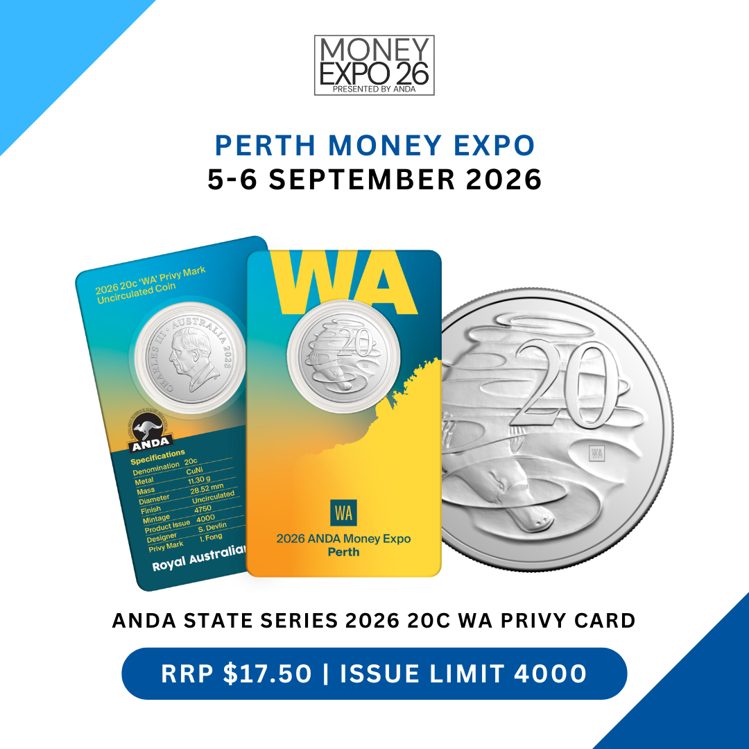 2026 20c Perth ANDA 'WA' Privy Mark carded coin