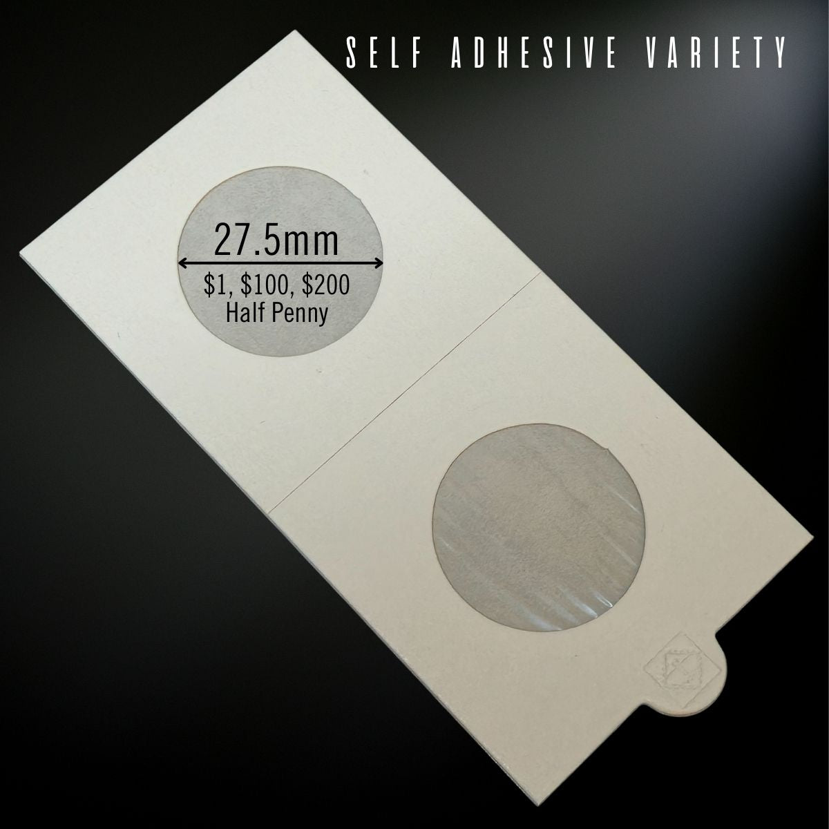 Lighthouse 27.5mm Self-Adhesive 2x2 pkt-25 — ideal for Australian $1 coins