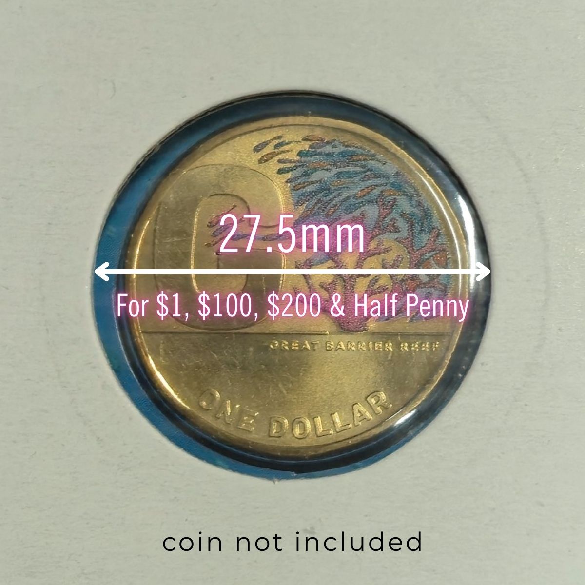 Lighthouse 27.5mm 2x2 pkt 25
protective coin holder suitable for Australian $1 coins, $100, $200 & Half Penny