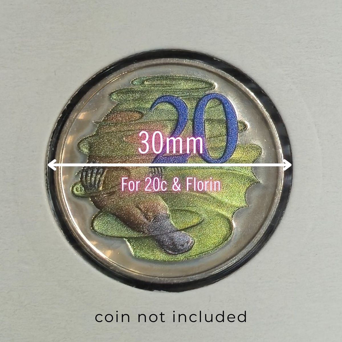 Lighthouse 30mm 2x2 protective coin holder suitable for Australian 20c coins and Florin