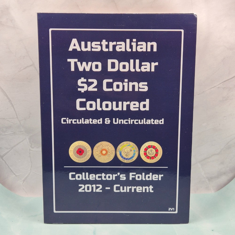 Australian Two Dollar $2 Coins Coloured Circulated & Uncirculated Collectors Folder 2012-Current (2022) front cover