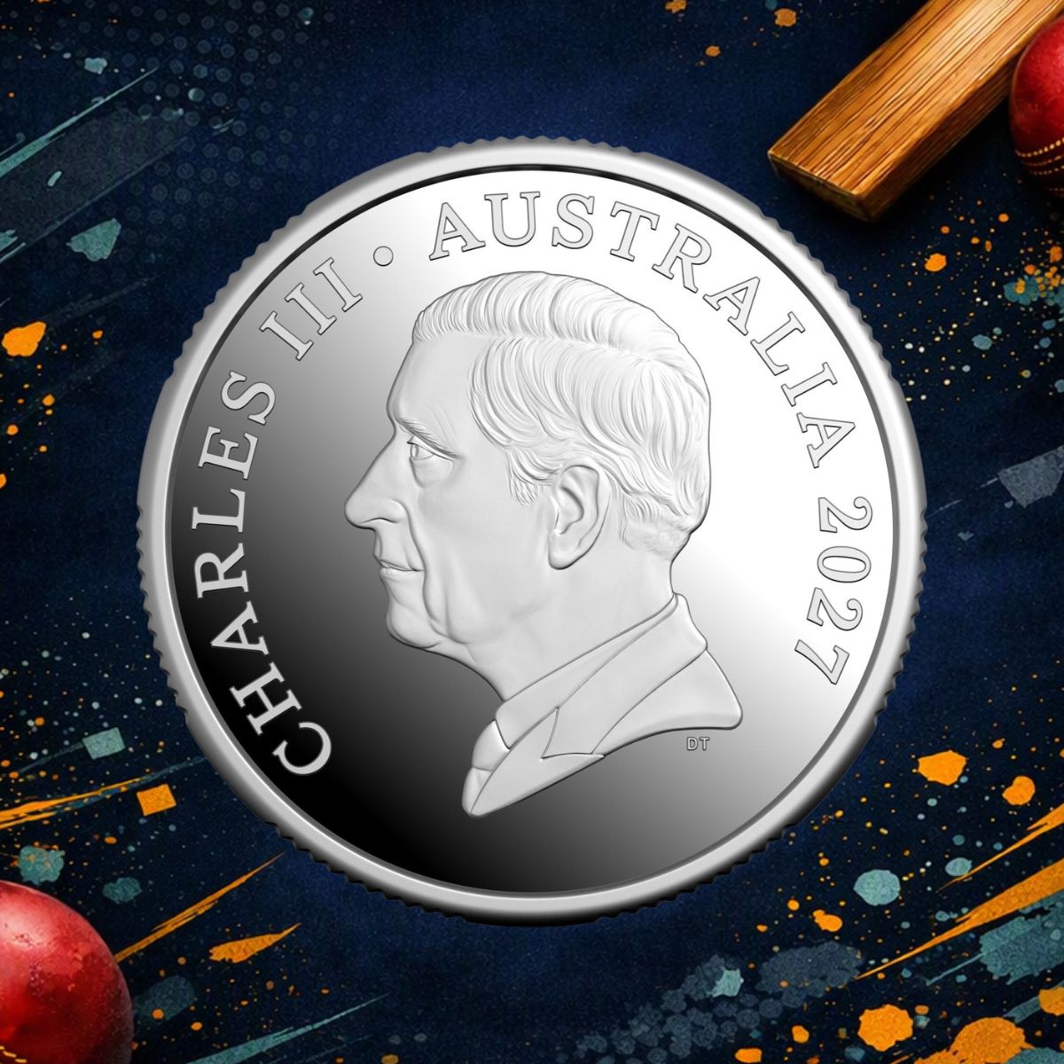 2027 $1 Bluey Cricket - Coloured Silver Proof Coin