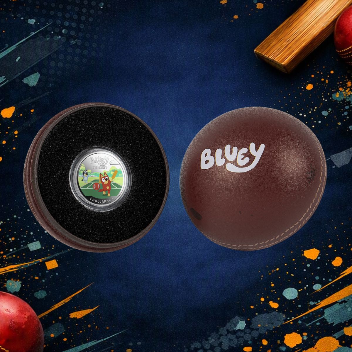 2027 $1 Bluey Cricket - Coloured Silver Proof Coin