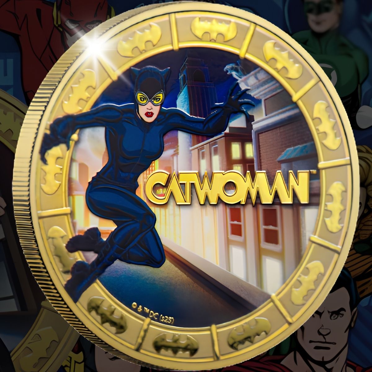 2025 Solomon Islands 50c DC Catwoman Gold Plated 27.5g CN Coin in Card