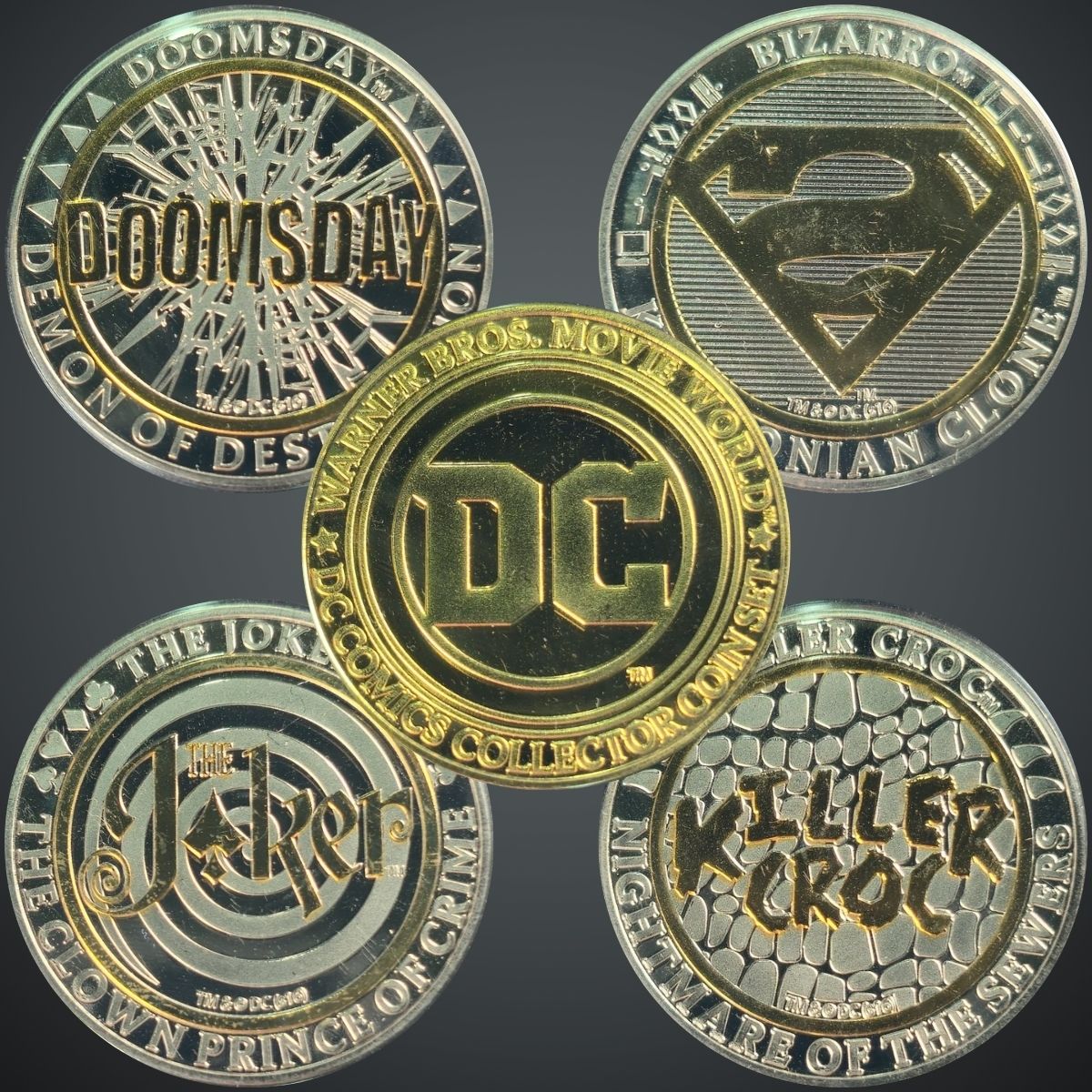 DC Super-Villains Collector Coin Set Warner Bros. Movie World Exclusive 0220/1000