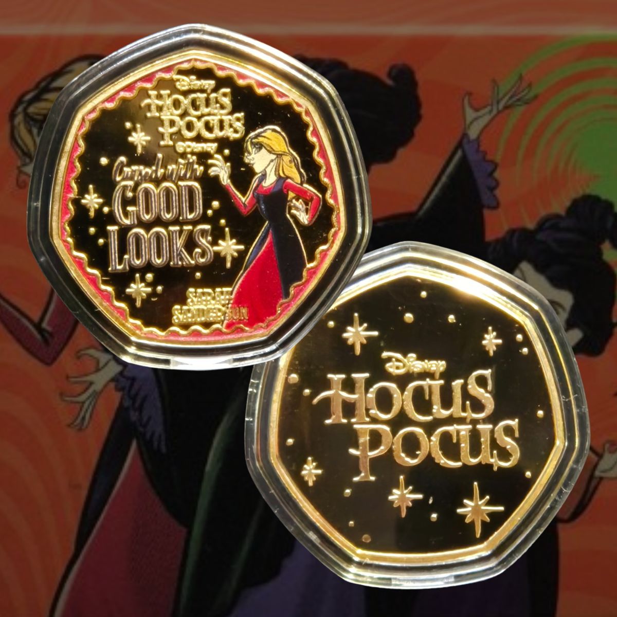 Disney Hocus Pocus Gold Plated Commemorative Medallion Boxset